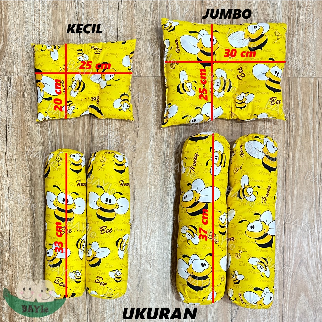 BAYIe - TERMURAH !!! Set Bantal dan Guling Bayi New Born Anak PEYANG (1 Bantal Peyang + 2 Guling) Motif Karakter