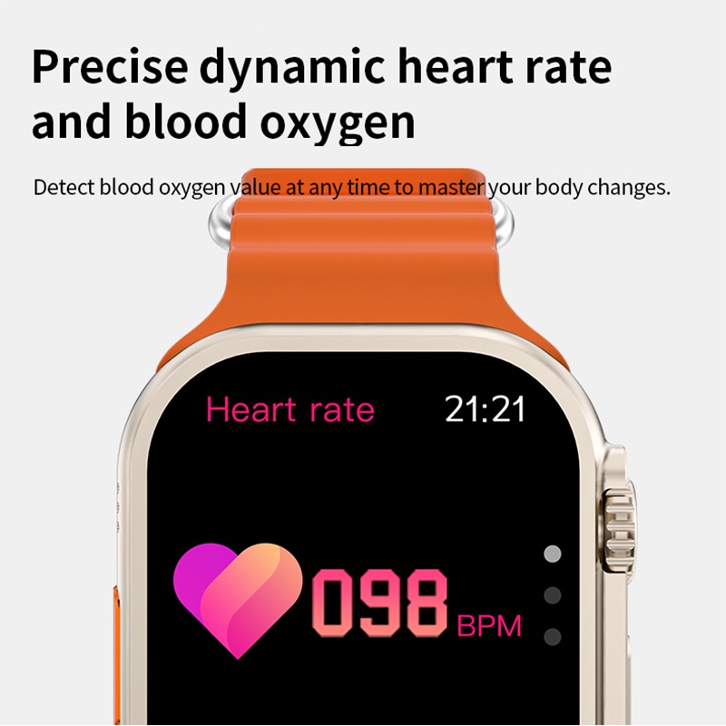 GARANSI❤️IWO S8Ultra Max Smart Watch with NFC 2.08 inches Square Screen Bluetooth Call IP67 Waterproof Long Standby Watches Heart Rate Monitor Fitness Tracker