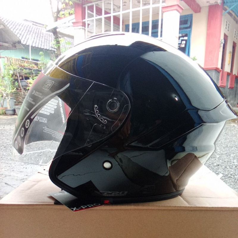 HELM RSIX XPRO POLOS SOLID DEWASA SNI X-PRO TERBARU VISOR ORIGINAL