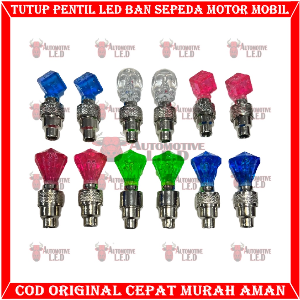 ORIGINAL TUTUP PENTIL LAMPU LED OTOMATIS MOBIL MOTOR  HARGA SEPASANG TUTUP PENTIL MOTOR