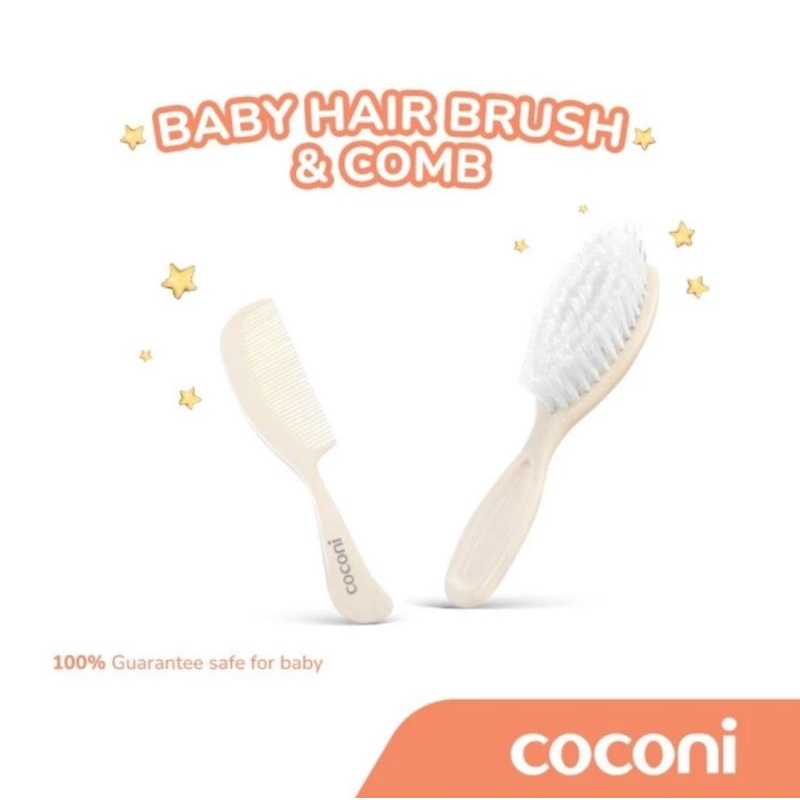 COCONI Baby Comb &amp; Hair Brush | Sisir Sikat Rambut Bayi 2 Pcs