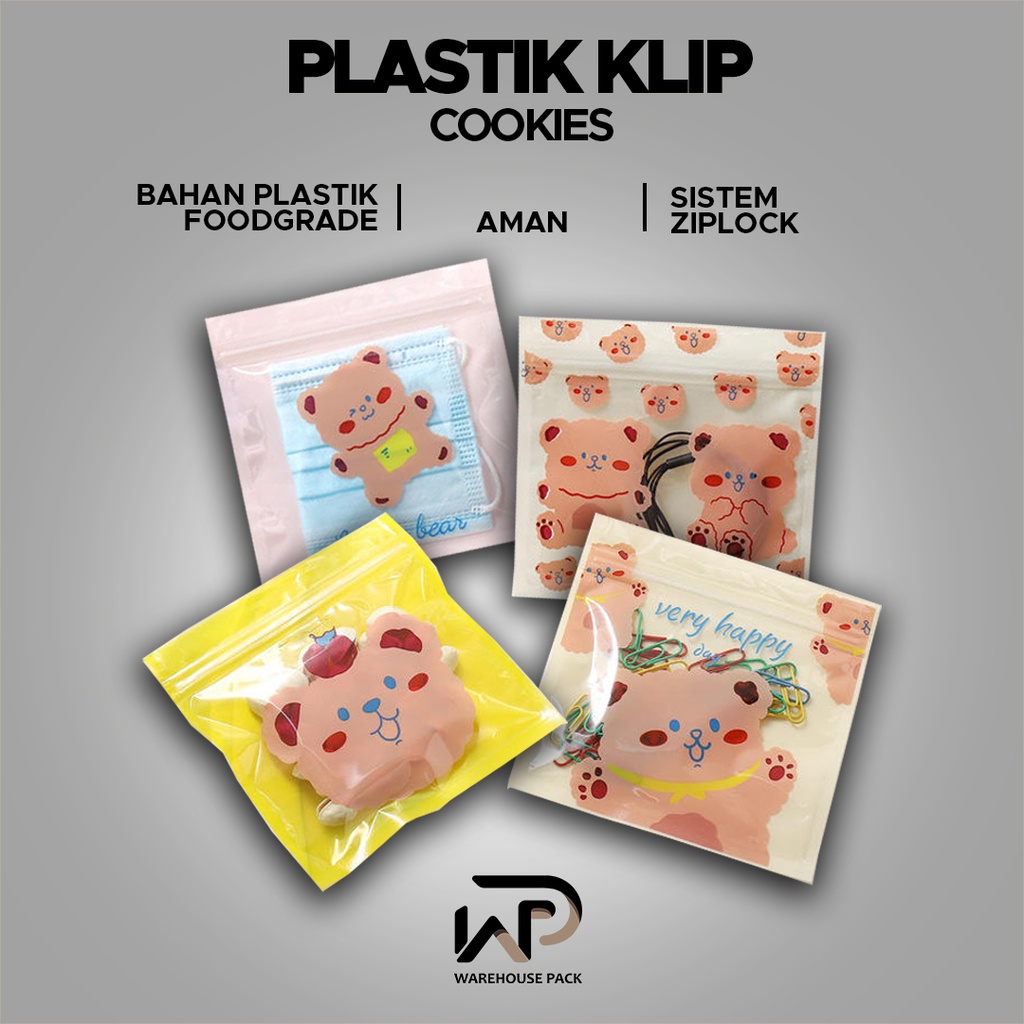 Plastik Klip Cookies | Plastik Ziplock Motif | Packaging Lucu Snack Aksesoris Biskuit Cookies | Kema