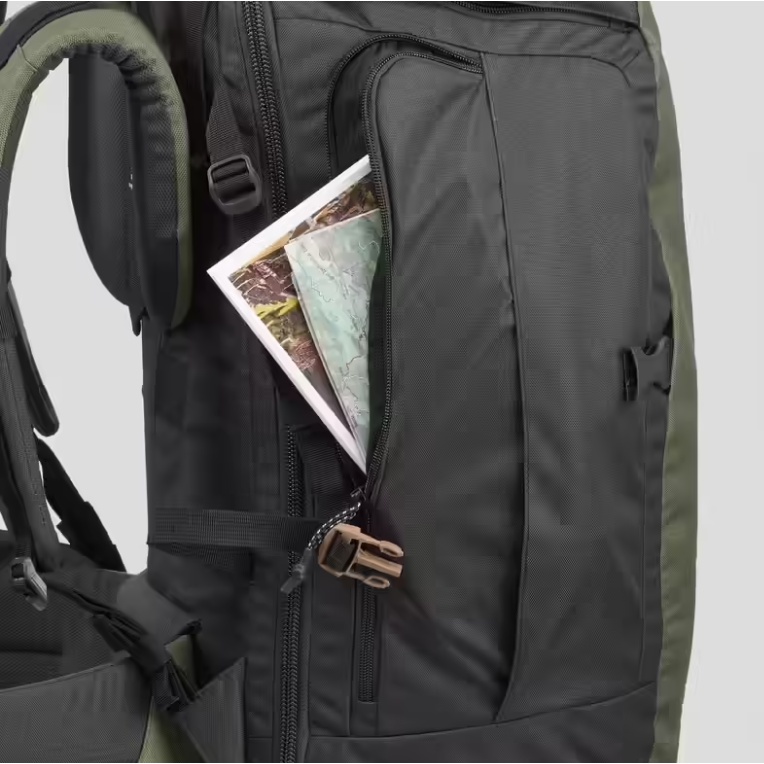 FORCLAZ Travel 100 Tas Ransel 60 L Trekking Terdapat Kantong Hujan