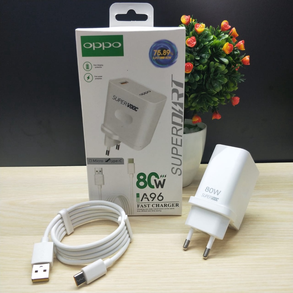 MINIGO CHARGER OPPO A96 80W SUPPORT VOOC &amp; FAST CHARGING KABEL BATOK