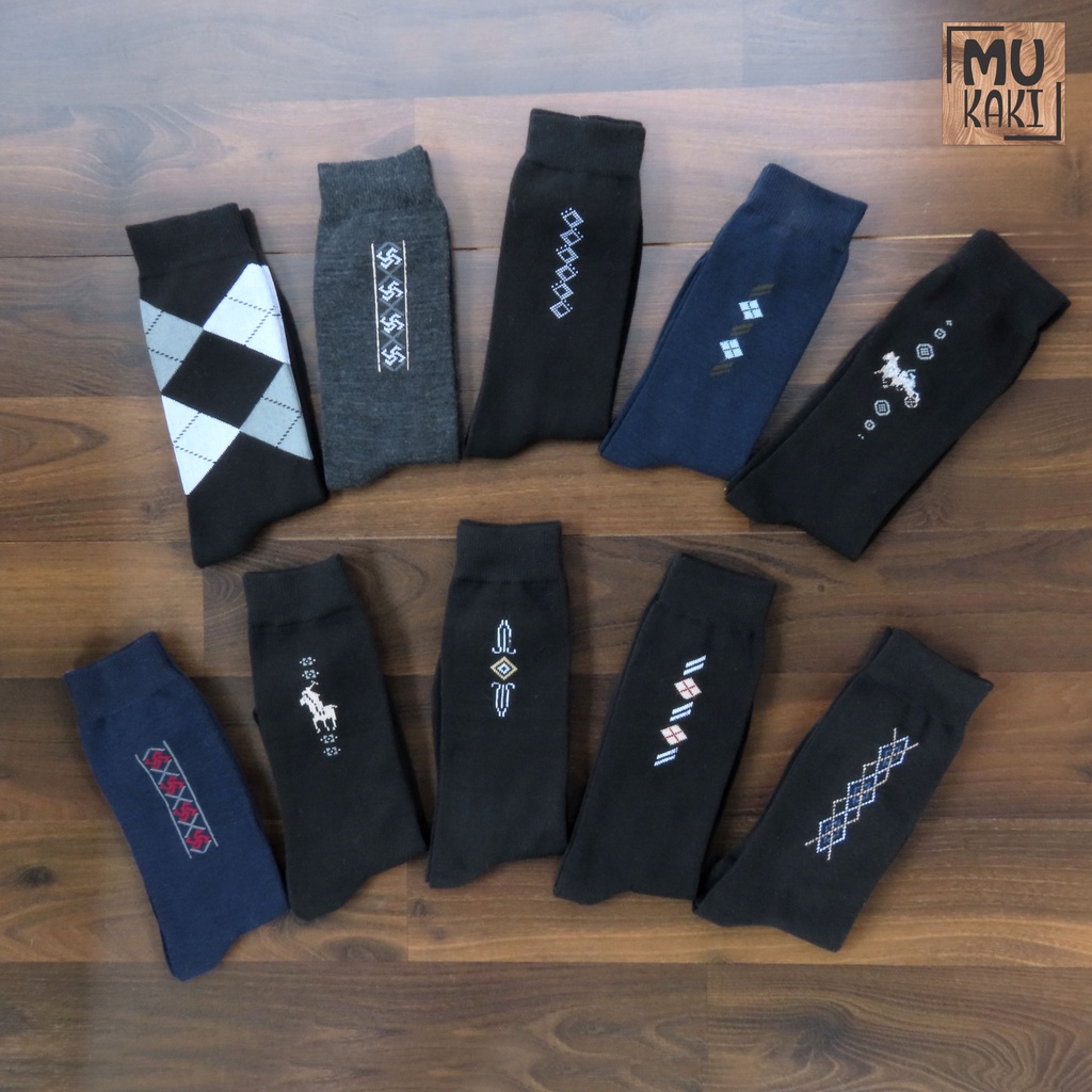 Mukaki Kaos Kaki Pria Dewasa Murah / mansock motif premium Kaos Kaki Kantor Formal MIX 12 Pasang