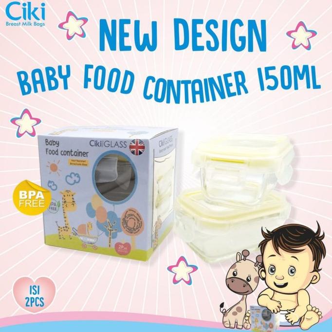 PROMO Ciki Glass Baby Food Container 150ml / wadah kaca MPASI bayi
