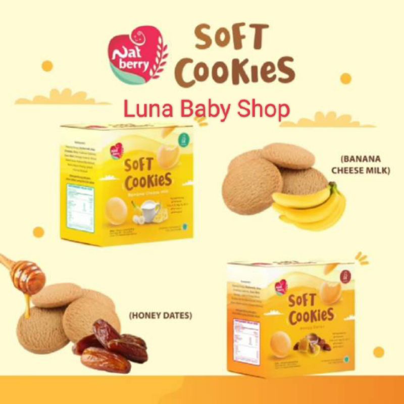 

Nat Berry Soft Cookies 120gram/Snack Baby 9+Months