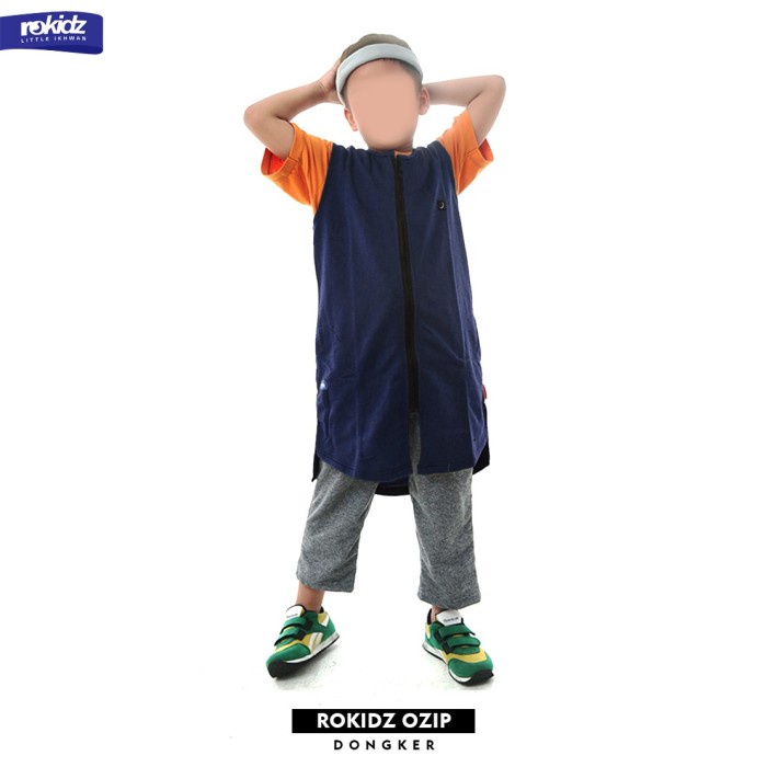 Rompi Sholat Rompi Sholat Rosal O-ZIP Anak Gamis - Dongker, S(D8T1) rompi sholat pria panjang rompi 