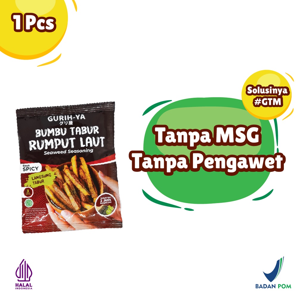 

Gurih-ya BTS Spicy ( Bumbu Tabur Seaweed )