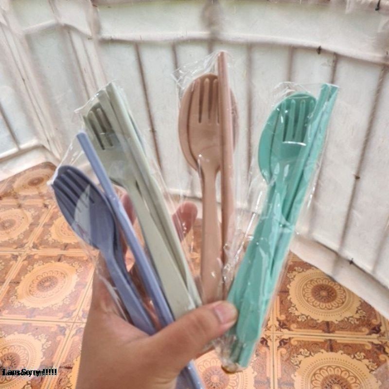 Souvenir sendok garpu sumpit jerami gandum