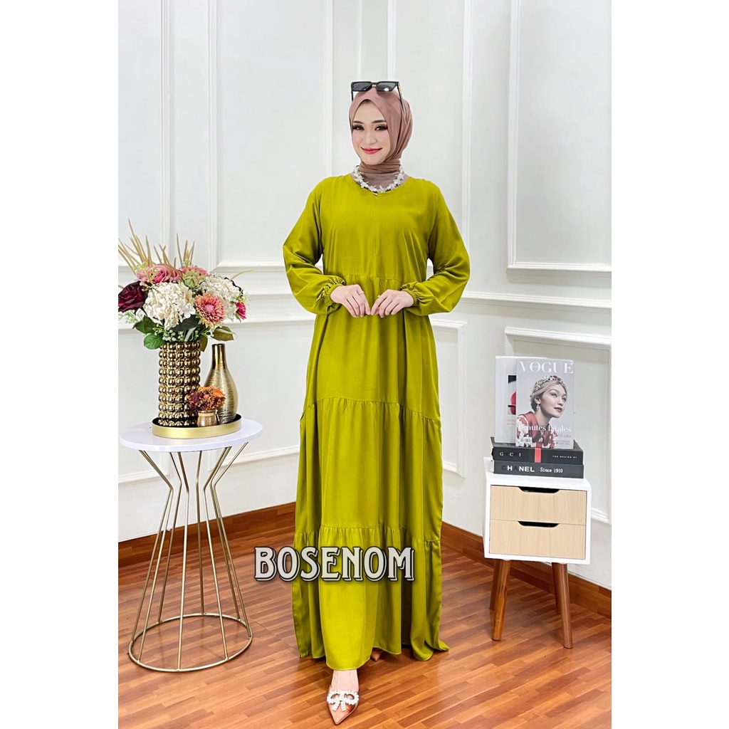 HANUM DRESS PREMIUM/ DRESS POLOS KATUN RAYON/ DRESS BUSUI / GAMIS POLOS WANITA/ HOMEY DRESS