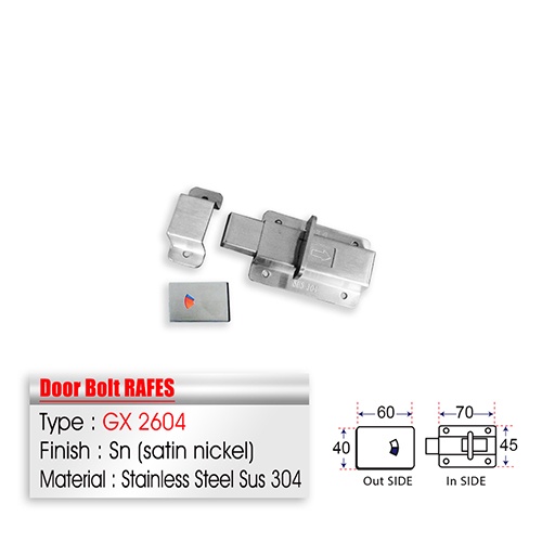 Grendel Pintu RAFES Stainless Steel SUS 304 (GX 2604)