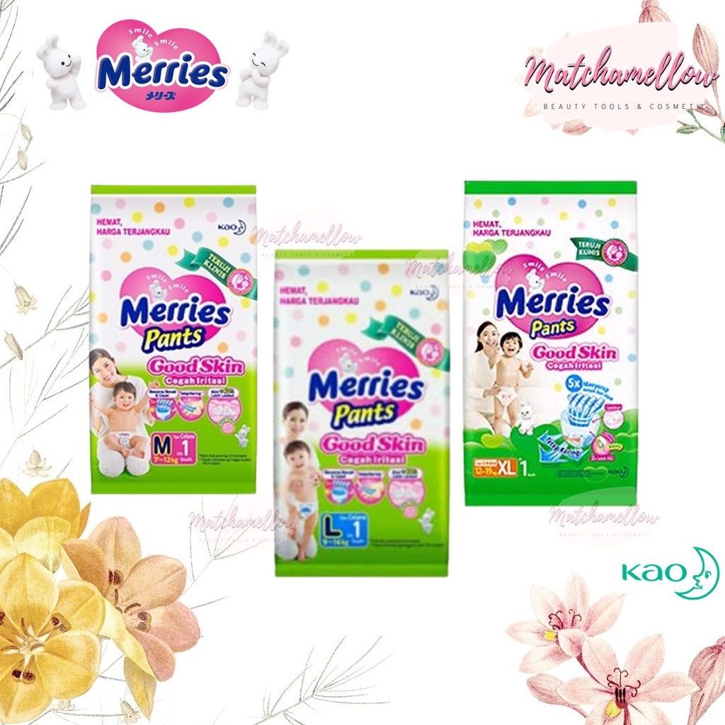 ❄️MATCHA❄️MERRIES PANTS GOOD SKIN - POPOK PANTS CEGAH IRITASI DIAPERS POPOK