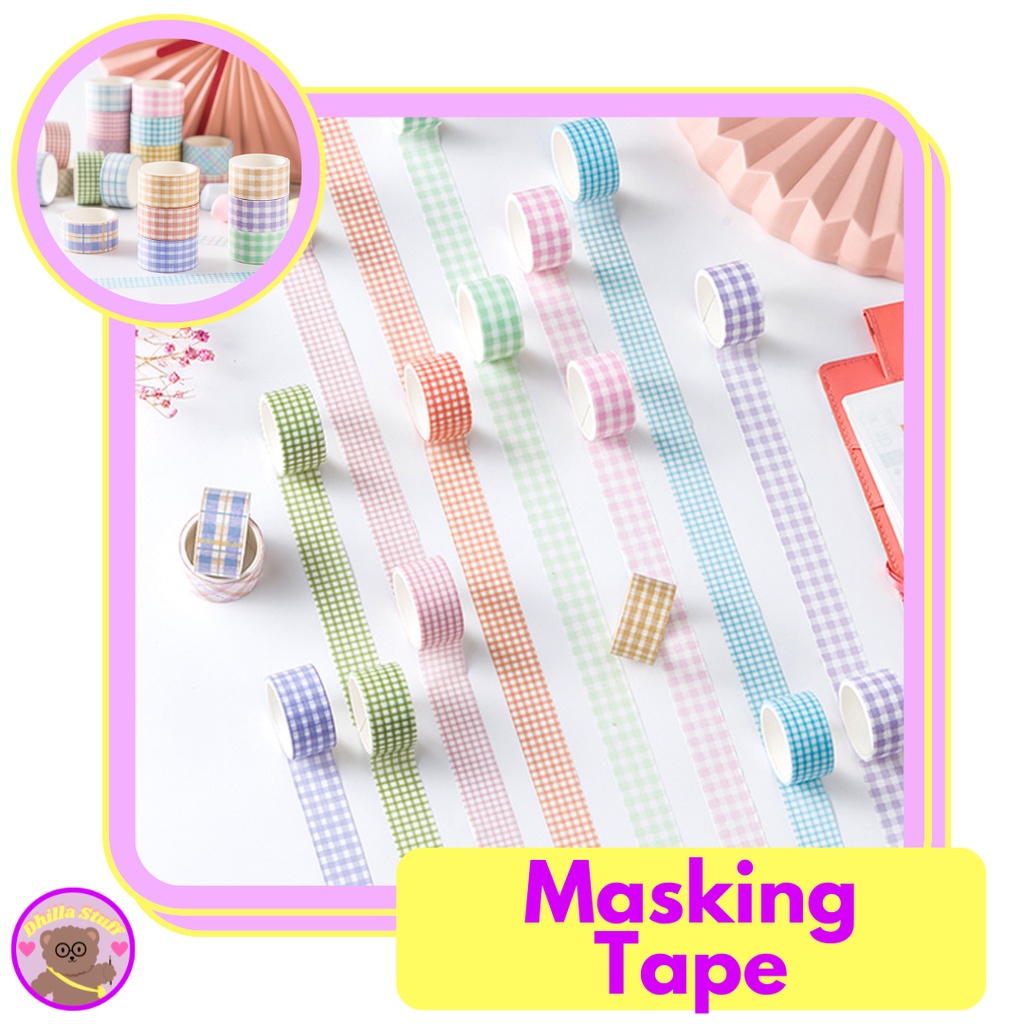 

Dhilla Stuff washi tape | Masking Tape Set 4pc Pastel Plaid Pattern