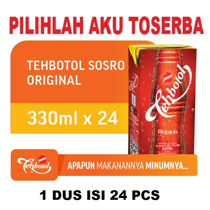 Teh Botol Sosro Kotak Original 330 ml - ( HARGA 1 DUS ISI 24 )