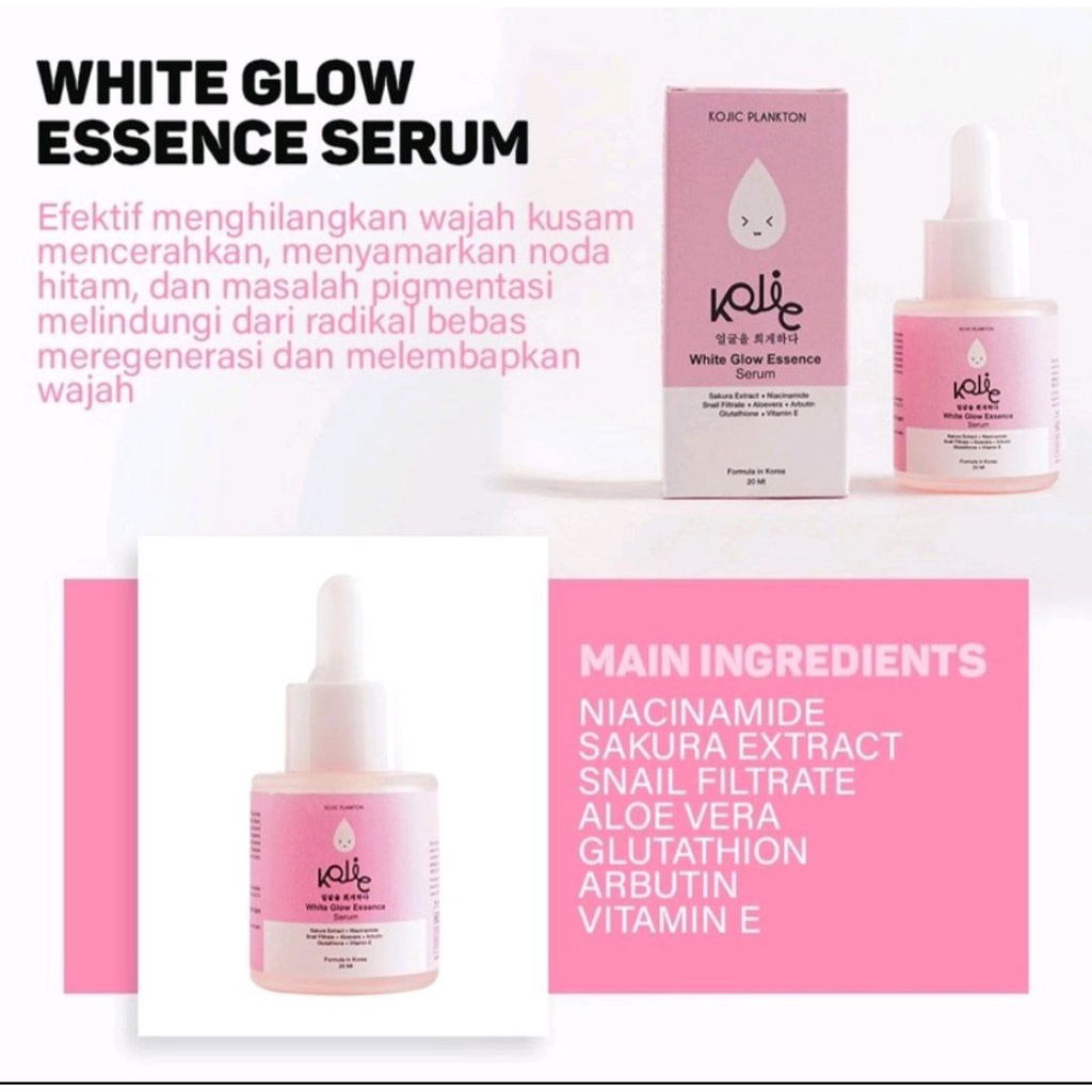 SERUM KOJIC PLANKTON ORIGINAL SERUM WAJAH ACNE GLOW WHITE GLOW 20ML