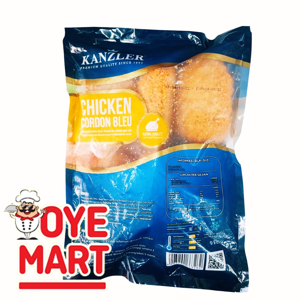 KANZLER CHICKEN CORDON BLEU 900GR ISI 6 NAGET AYAM ISI KEJU