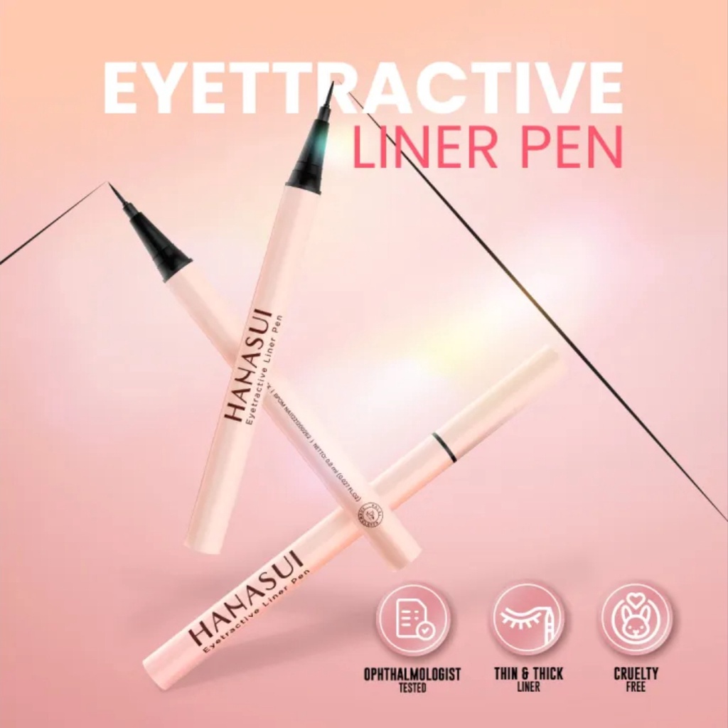 HANASUI Eyetractive Pen Liner | Eyeliner 0.8ml | Black BPOM