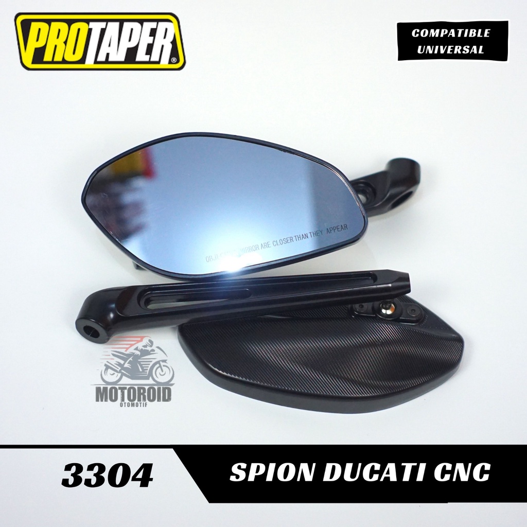 Spion Black Full CNC Mirror PNP All Motor Sepeda Ducati Diavel Karbon 2014-17 Monster 1200 R XDiavel 2016-19 1200 FL 2008