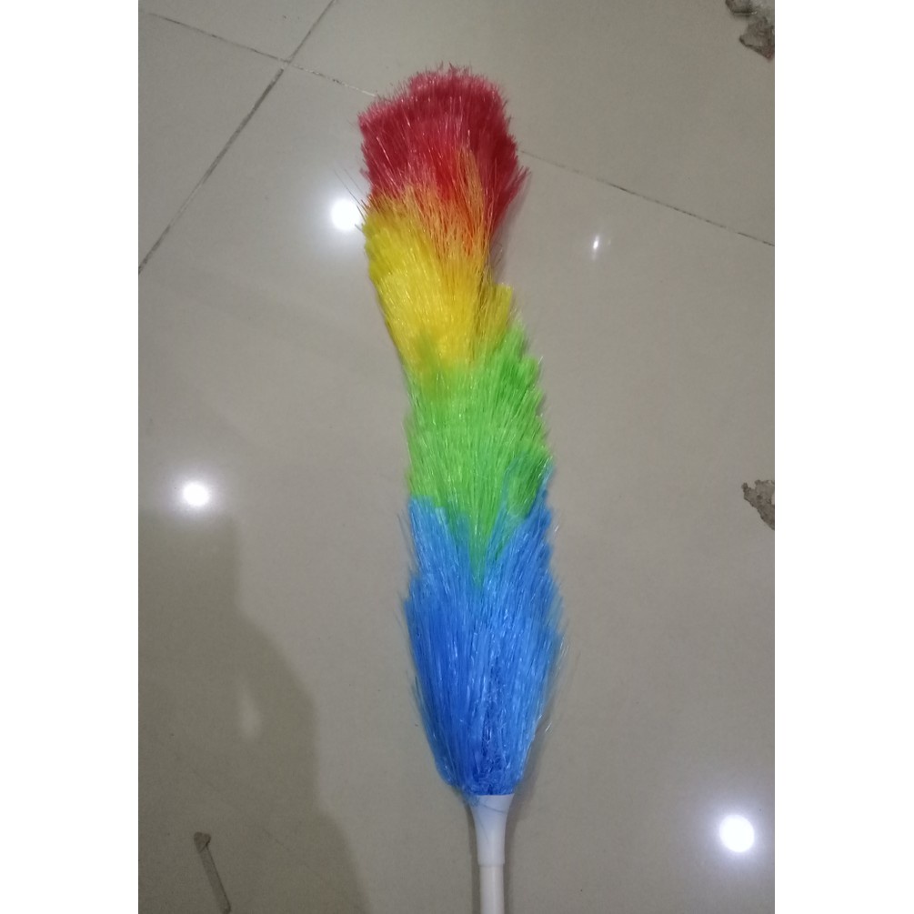 Kemoceng Warna Warni - Kemoceng Tali Rafia - Sulak Rainbow Plastik / kemoceng sapu senar rafia lembut bisa di tekuk penghilang debu sudut kolong kaca mobil lemari kasur