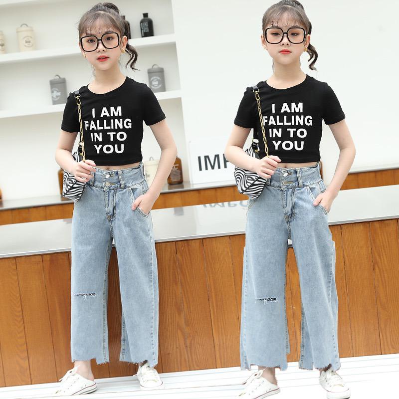 Setelan Baju Anak Perempuan Import Premium / Baju Anak Import Casual Cewe Umur 4-13 Tahun - FALLING 