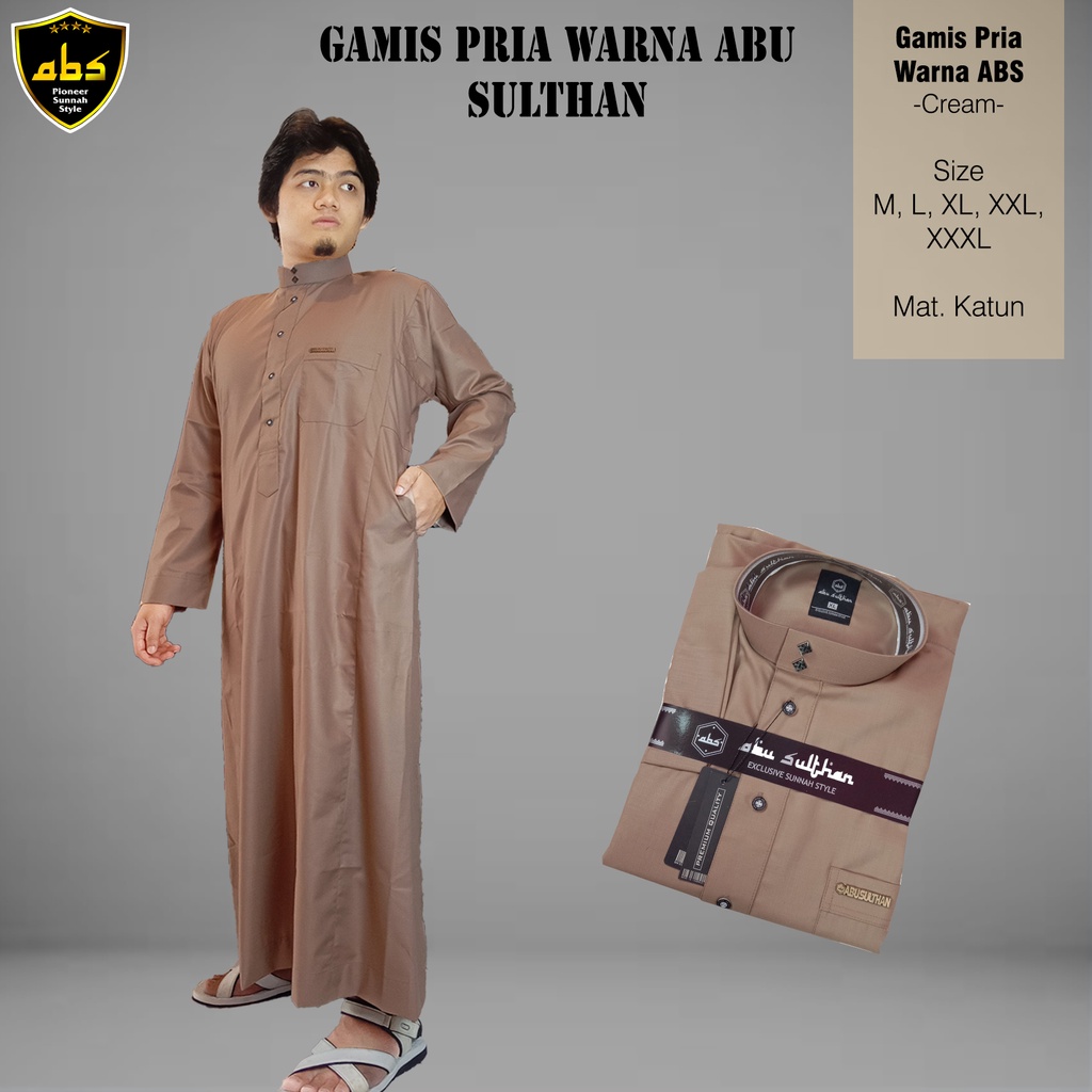 Gamis Jubah Al Haramain Abu Sulthan Pria Warna Polos Dewasa