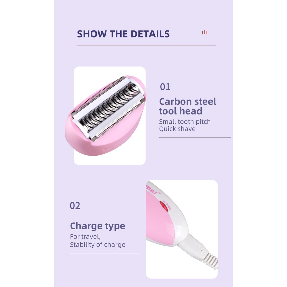 Kemei Women Shave Wool Device Knife Electric Shaver Wool Epilator Shaving Lady's Shaver Female Care KM-3018