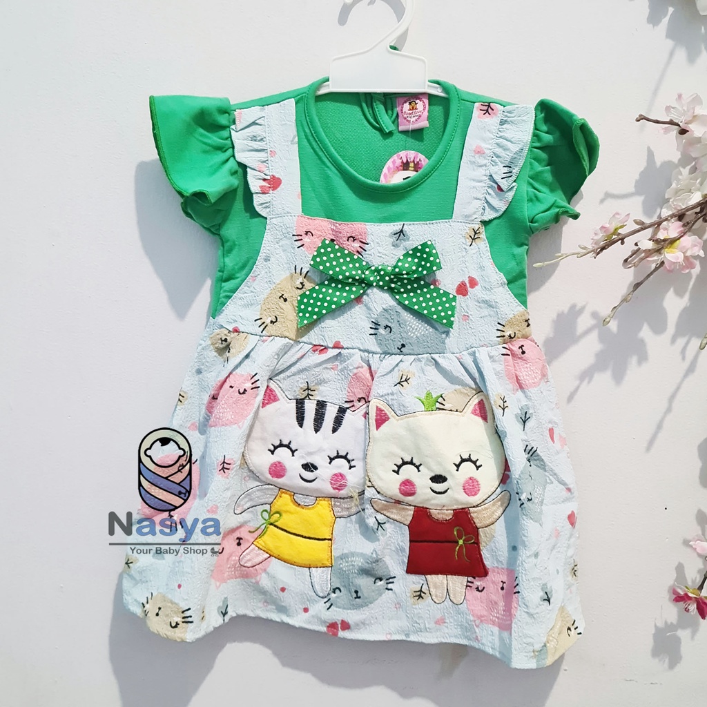 [SL-032] Dress bayi pendek anak overall motif animal lucu dan murah (3-6 bulan)