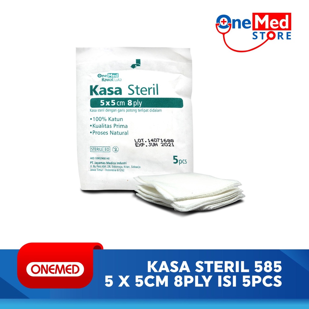 Kasa Steril 585 Onemed 5 x 5 Cm 8 Ply Isi 5 Pcs OJ2