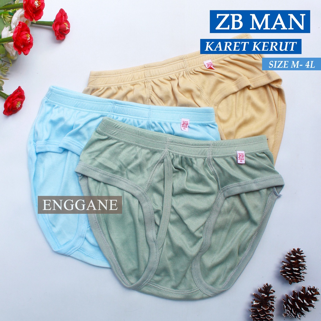 [ Grosir 6pc ] CD ZB man Karet Kerut | CD ZB MAN  | Celana Dalam Pria Jumbo