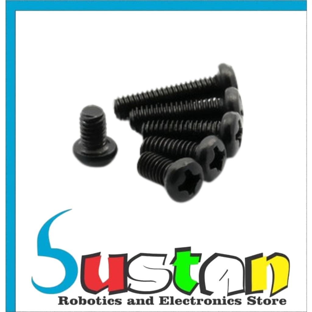 BAUT M2 CROSS M2X20 MM HIGHT 20MM 2 CM METAL BLACK SCREW 2MM CROSS