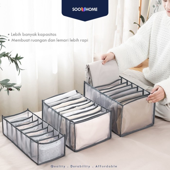 Terlaris Kotak Sekat Organizer Laci Penyimpanan Pakaian Dalam Baju Premium
