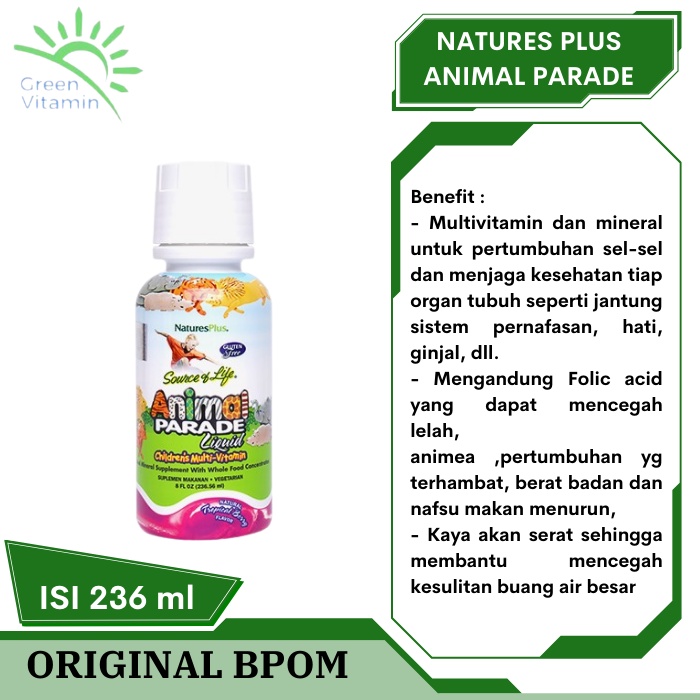 Nature's Plus Animal Parade Liquid Natures 8oz BPOM Nutrisi Anak