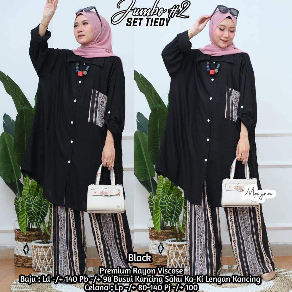 PROMO Z22 Mayra LD 130 - 140 Tiedy Set Jumbo 2 dan Ayra SIZE XXXL- XXXXL Baju Tunik Jumbo Atasan Mus