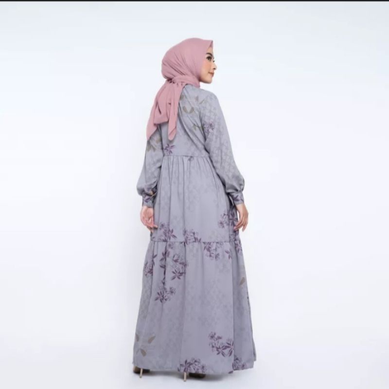 Zaskia Mecca Hagia Grey Gamis Dress Size M Edisi Palembang