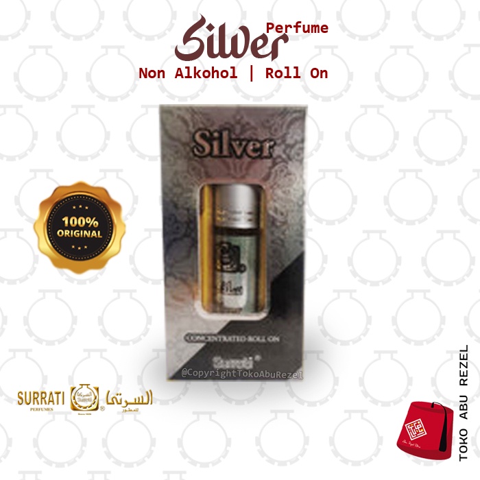 Parfum SILVER 6ml Roll On | Parfum Surrati | Non Alkohol |  Surrati Perfumes| Original Product | Surrati Factory Holly Makkah KSA