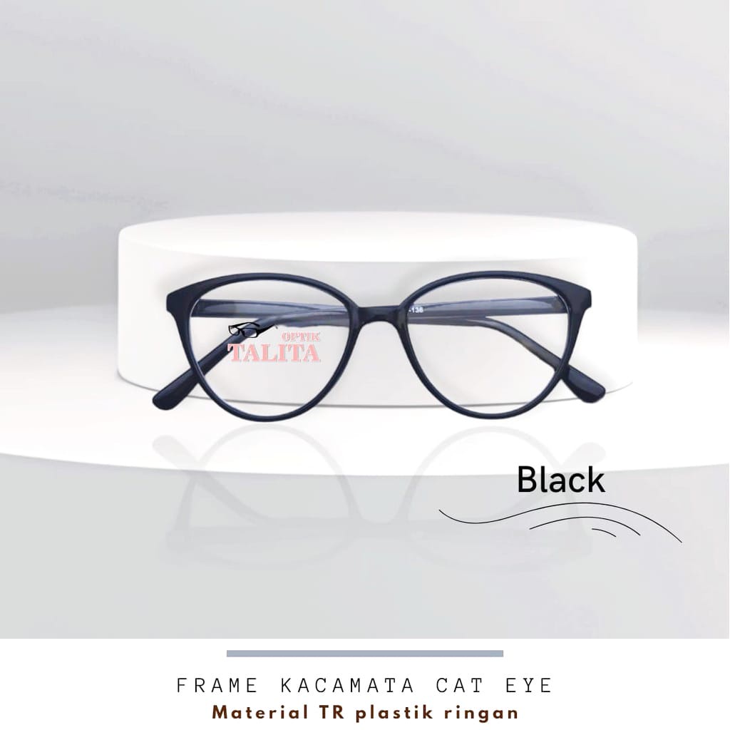 Frame kacamata cat eye minus normal baca plus cylinder wanita lensa anti radiasi kaca mata fashion c