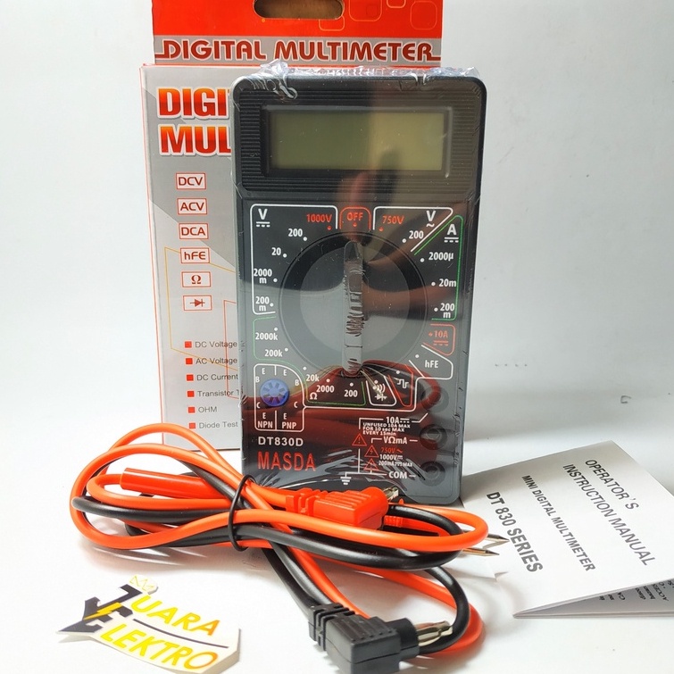 Tester Digital Masda 830 D + Buzzer | Mini Digital Multimeter DT830D Series | Multi Tester Digital Avometer