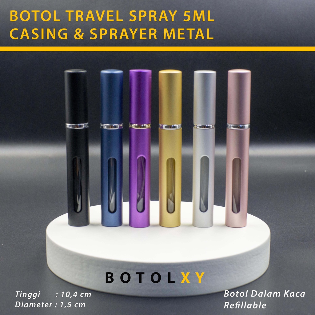 Botol Parfum 5ml Spray Travel Size Pen RefilL Sample Decant Perfume