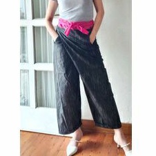 AMARA BATIK - Celana Lilit Lurik Hitam Merah/ Lurik Wrap Pants/ Celana Etnik