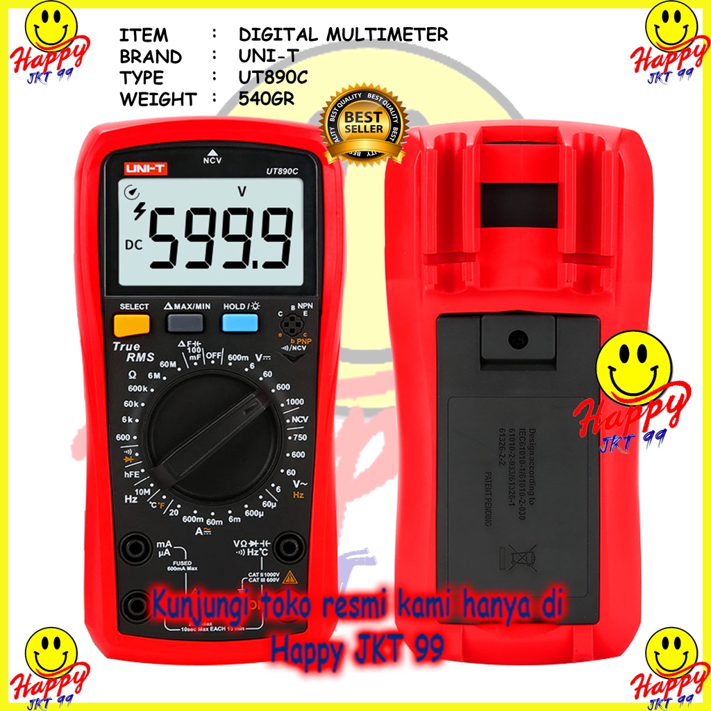 [ HAPPY JKT 99 ] AVOMETER DIGITAL UNI-T TYPE MULTITESTER UT890C UT 890 C UT890 890C