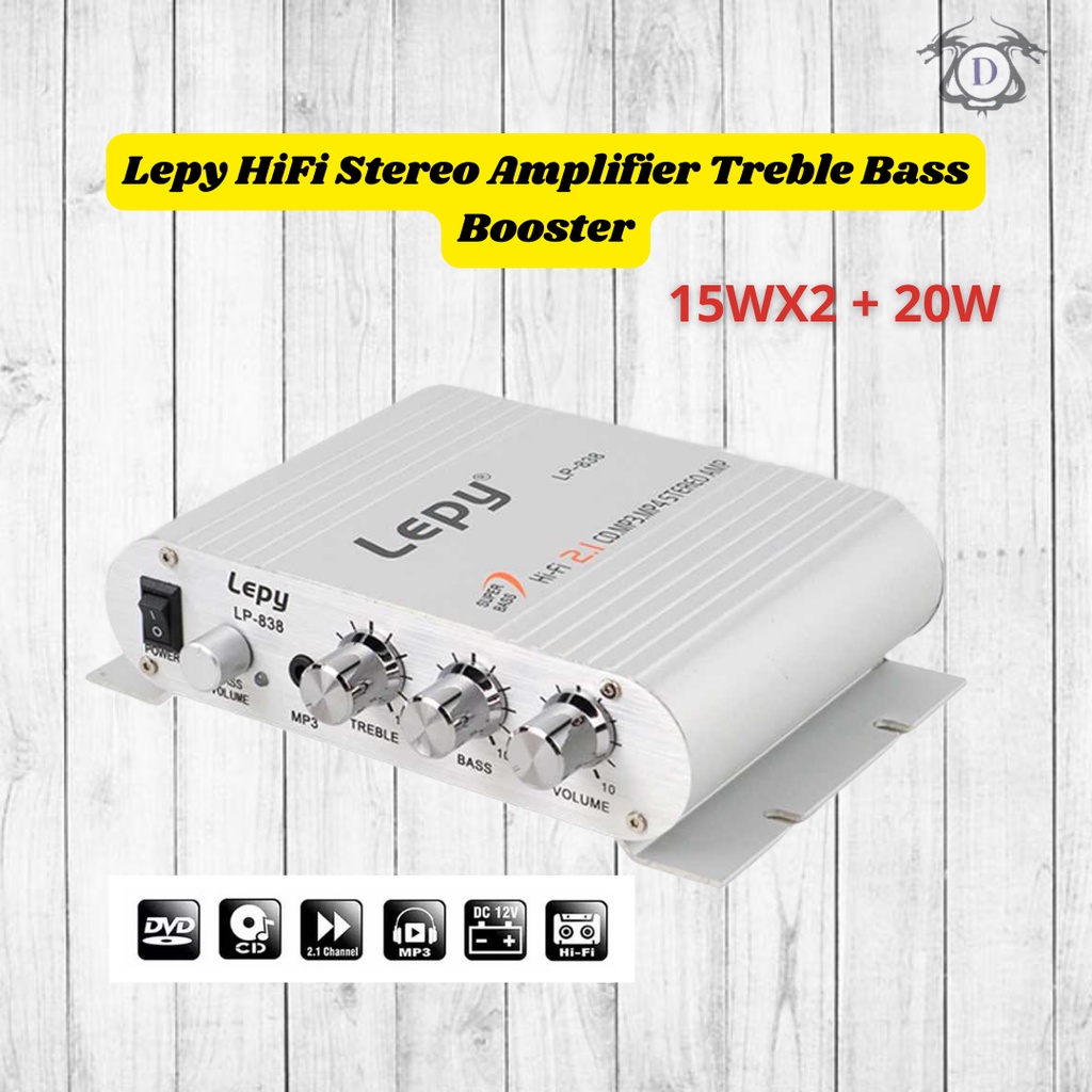 DN Lepy HiFi Stereo Amplifier Treble Bass Booster - LP-838