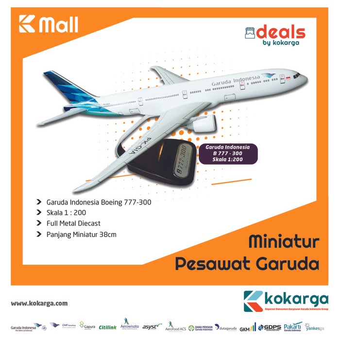 Miniatur Garuda Indonesia B777-300 1:200 Bg0677