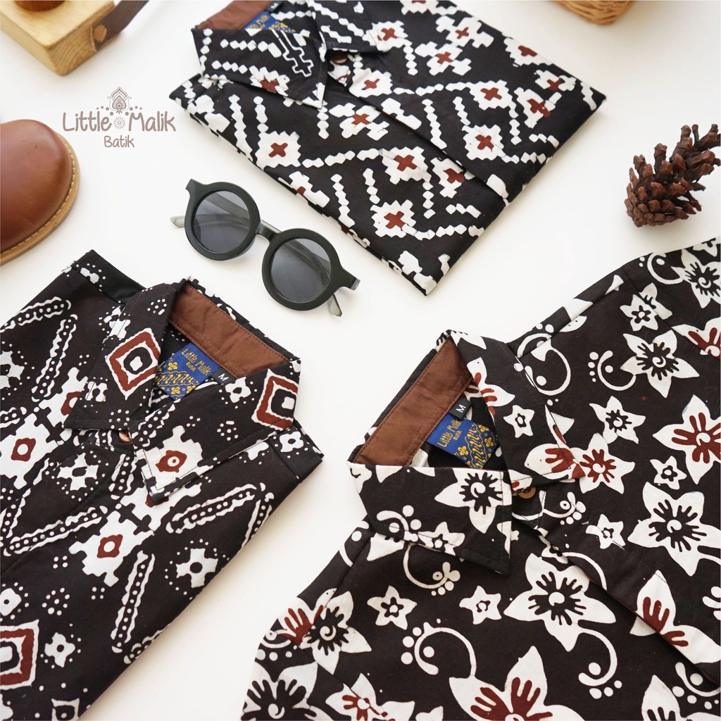 Kemeja Batik Anak Lengan Pendek By Little Malik Batik, Cap Solo