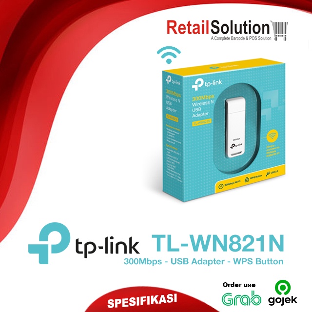 WiFi USB Adapter 300Mbps - TPLINK TP-LINK TL-WN821N TLWN821N WN821