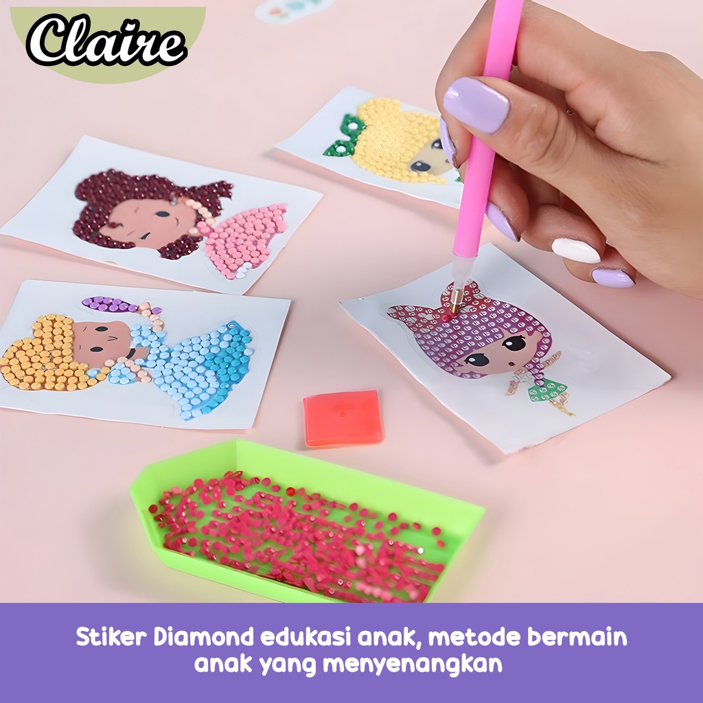 Dimond Sticker Cutie Pop / 12 Stiker Anak / 1 set Manik Manik Diamond