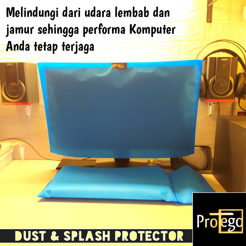 Cover Kain Layar Monitor Komputer Desktop Keyboard Mouse Set PROTEGO Anti Debu 19 20 21 22 24 inch inchi Pelindung dari Cipratan Air Baret Lecet Jamur Sarung Penutup LCD Computer CPU PC Gaming LED Smart TV Laptop Tab Tablet Aestetic Terbaru Not Waterproof