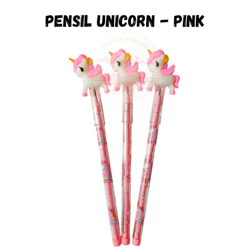 Pensil Susun Karakter Unicorn Lucu