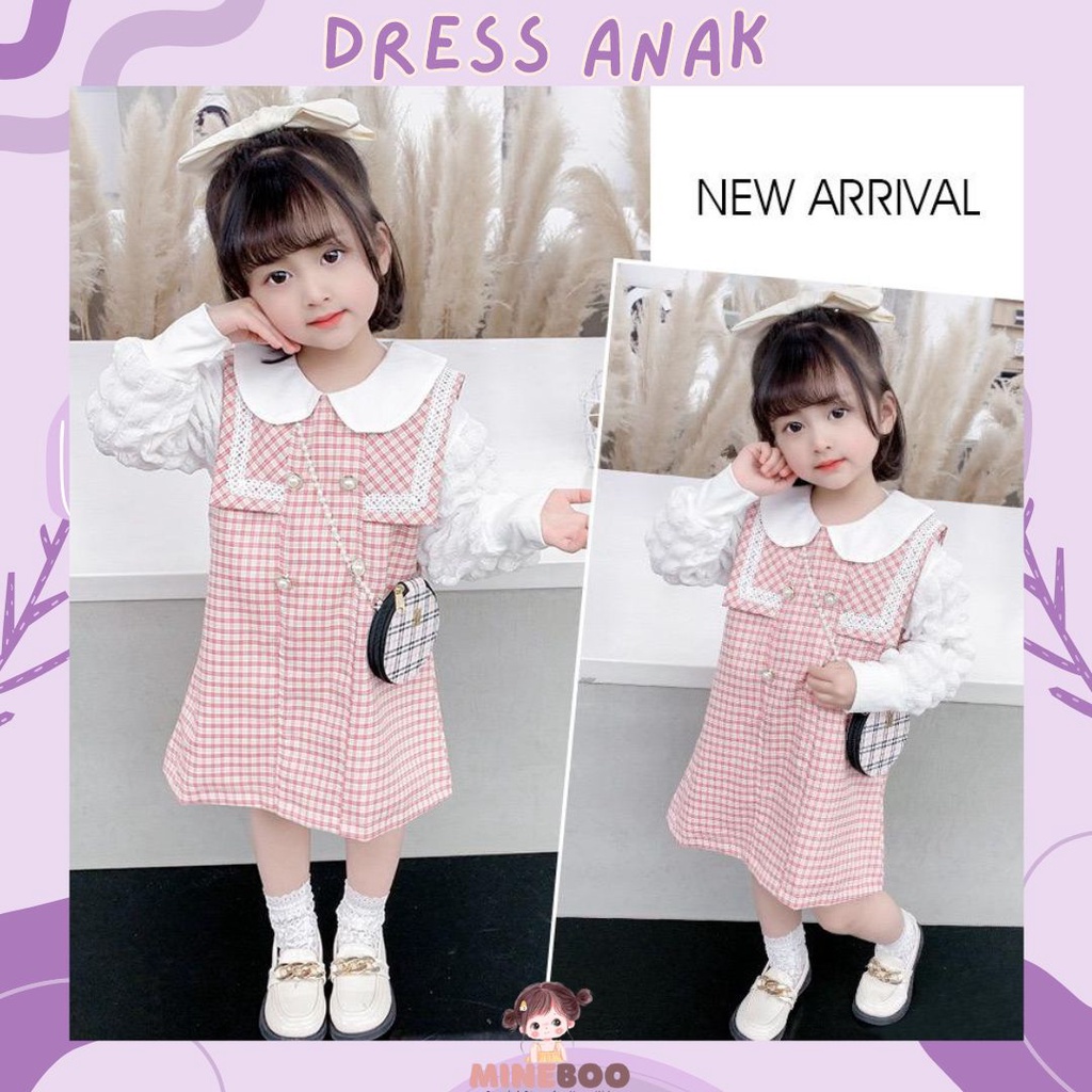 mineboo - DRESS BECCA PEARLS EBV Baju Dress Anak Perempuan Import Bayi Perempuan Gaun Rok Pakaian anak