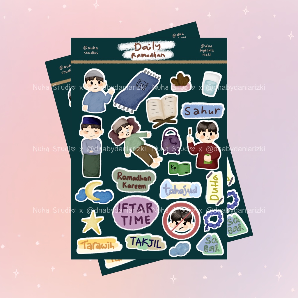 

Sticker by dnabydaniarizki | Ramadhan Akhwat Cowo Muslim Peci Sajadah Solat Sahur Minum Tarawih Takjil Ramadhan Sabar Berbuka | Aesthetic Sticker Estetik Stiker HP Laptop Botol Cute Waterproof Scrapbook Diary Journal Bujo Anti Air